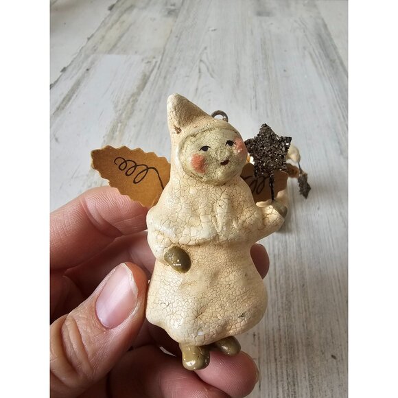 Vintage Nicole sayre angel cherub ornament fairy Star sparkle Xmas decor tree un - Picture 2 of 11